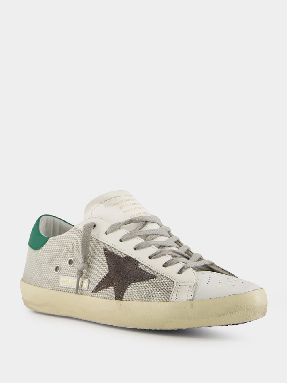 Basalto Grey Superstar Net Sneakers with Suede Star