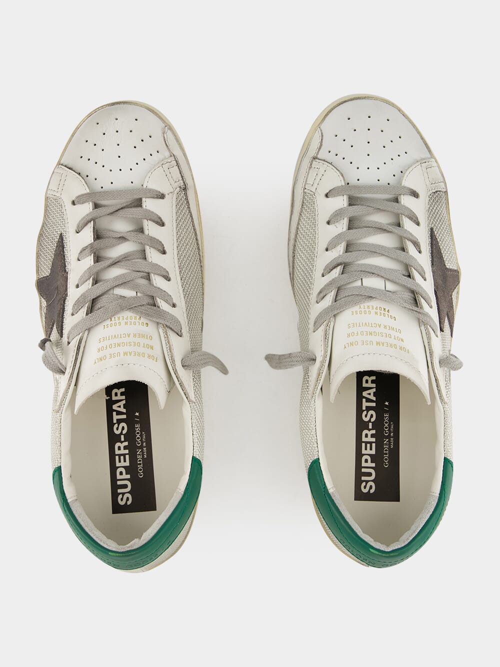Basalto Grey Superstar Net Sneakers with Suede Star