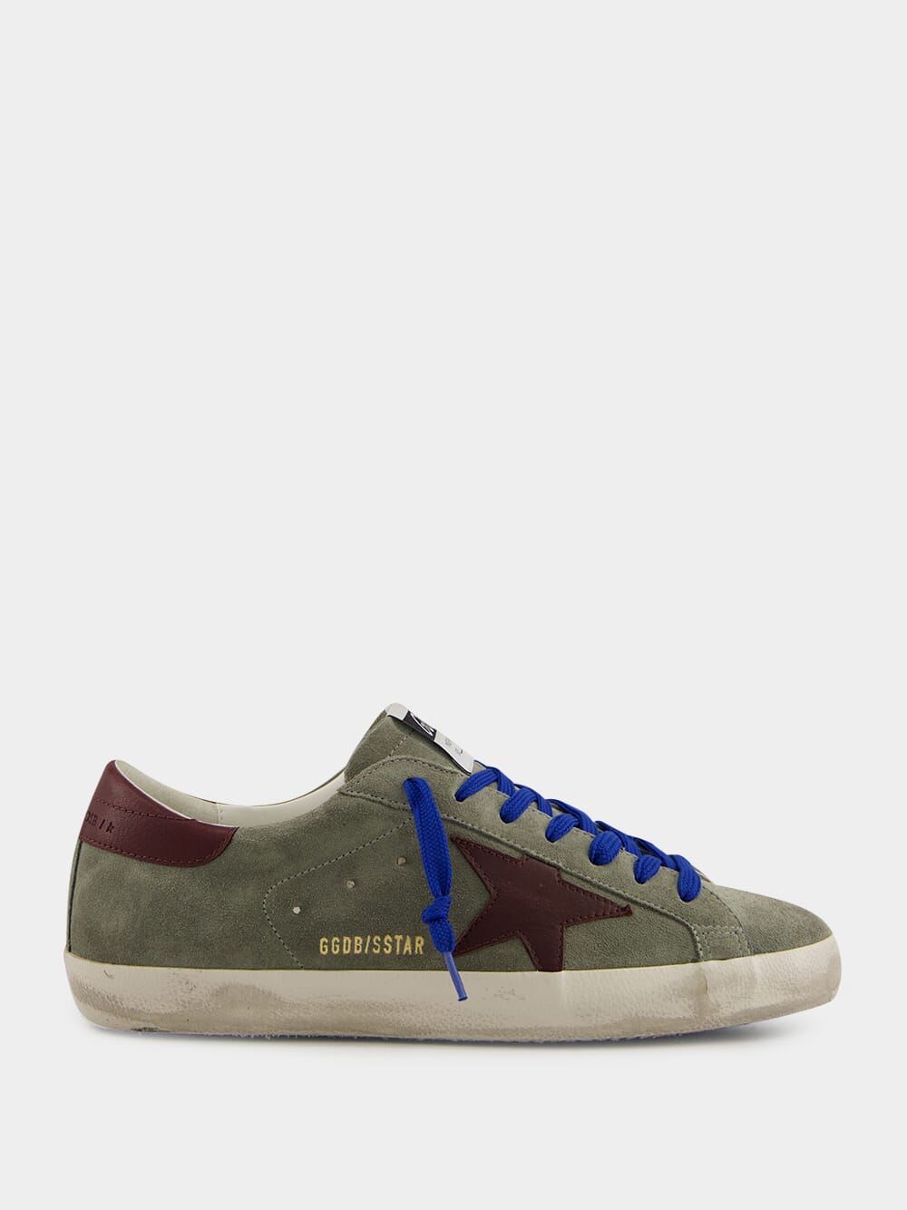Dark Green 	Suede Superstar Sneakers with Brown Star