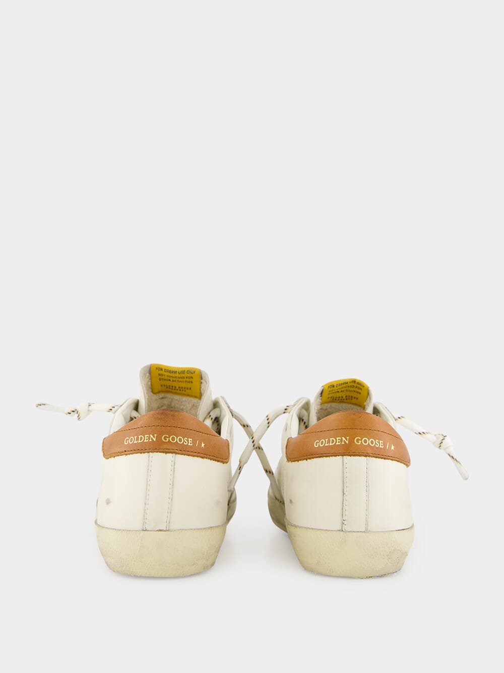 White Brown Superstar Leather Sneakers