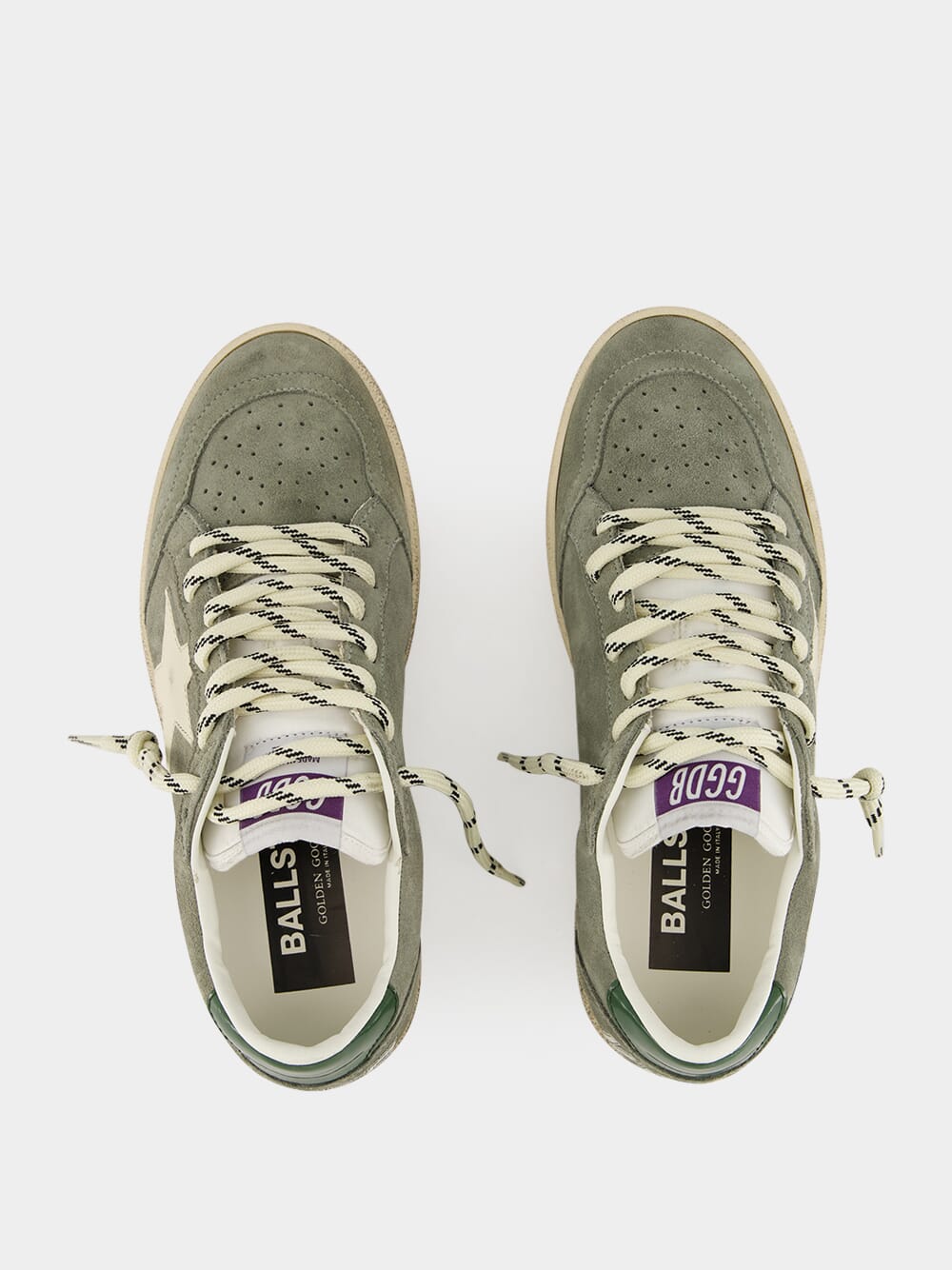 Green Ballstar Suede and Leather Star Sneakers