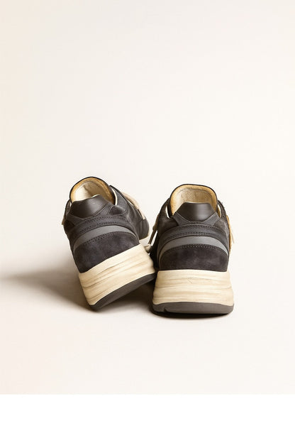 Dad-Star pour femme en résille et cuir velours bleu foncé avec étoile noire