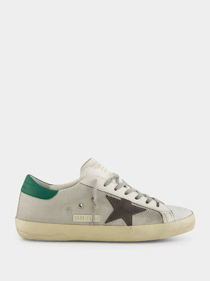Basalto Grey Superstar Net Sneakers with Suede Star