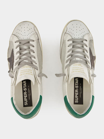 Basalto Grey Superstar Net Sneakers with Suede Star