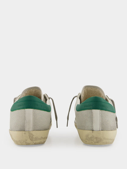 Basalto Grey Superstar Net Sneakers with Suede Star