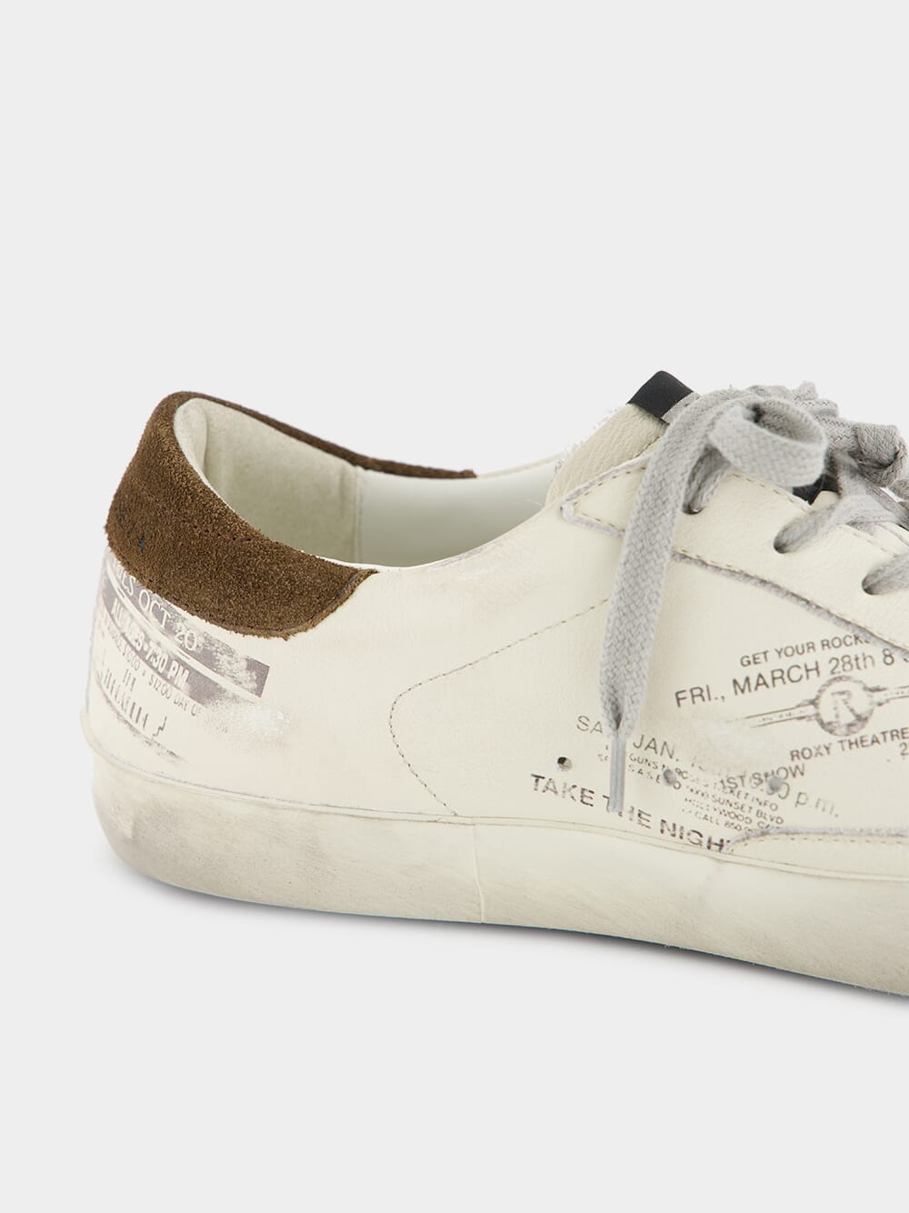 White and Brown Super-Star Leather Sneakers