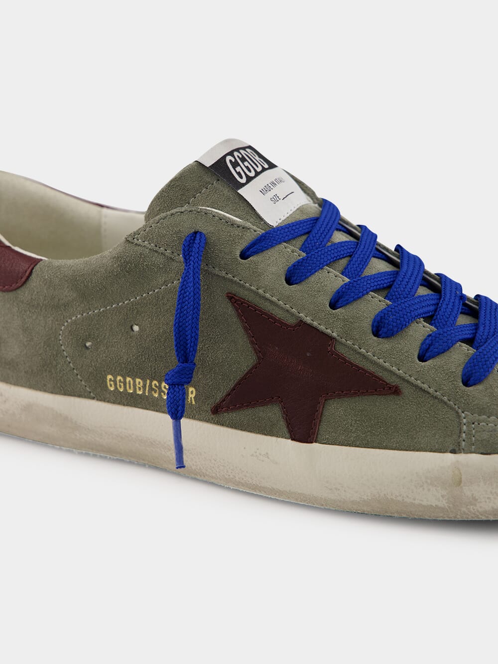 Dark Green 	Suede Superstar Sneakers with Brown Star
