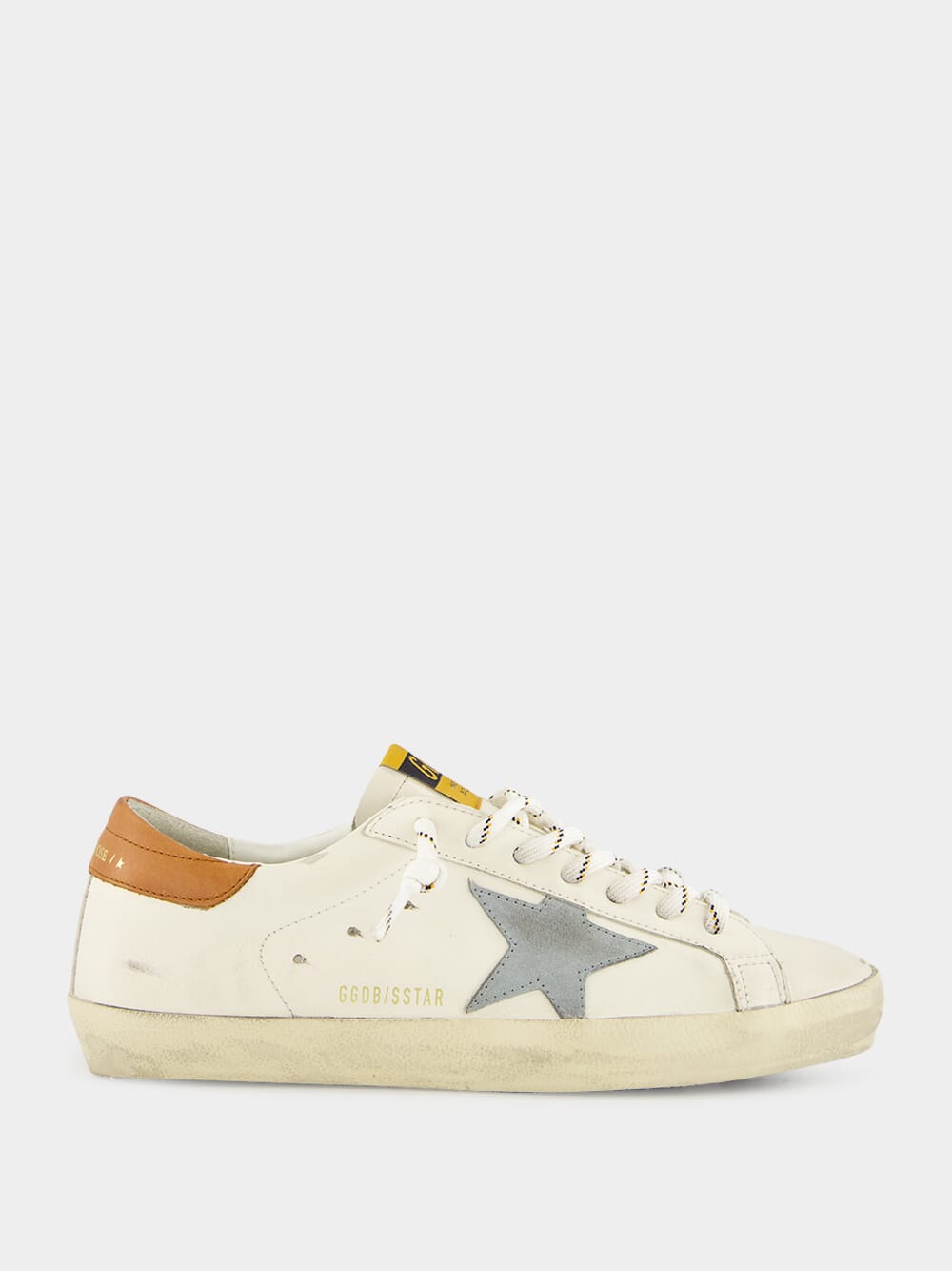 White Brown Superstar Leather Sneakers