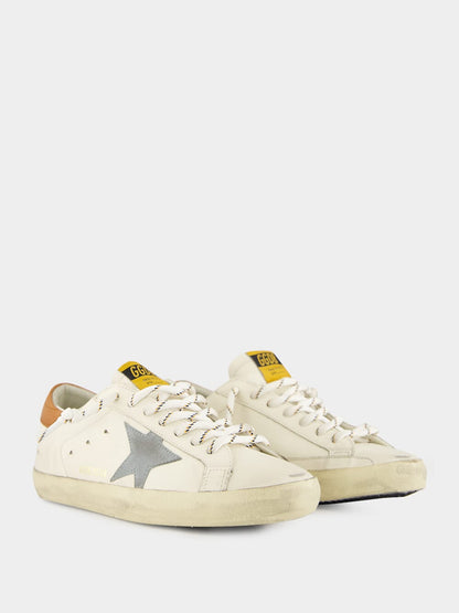 White Brown Superstar Leather Sneakers