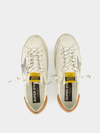 White Brown Superstar Leather Sneakers
