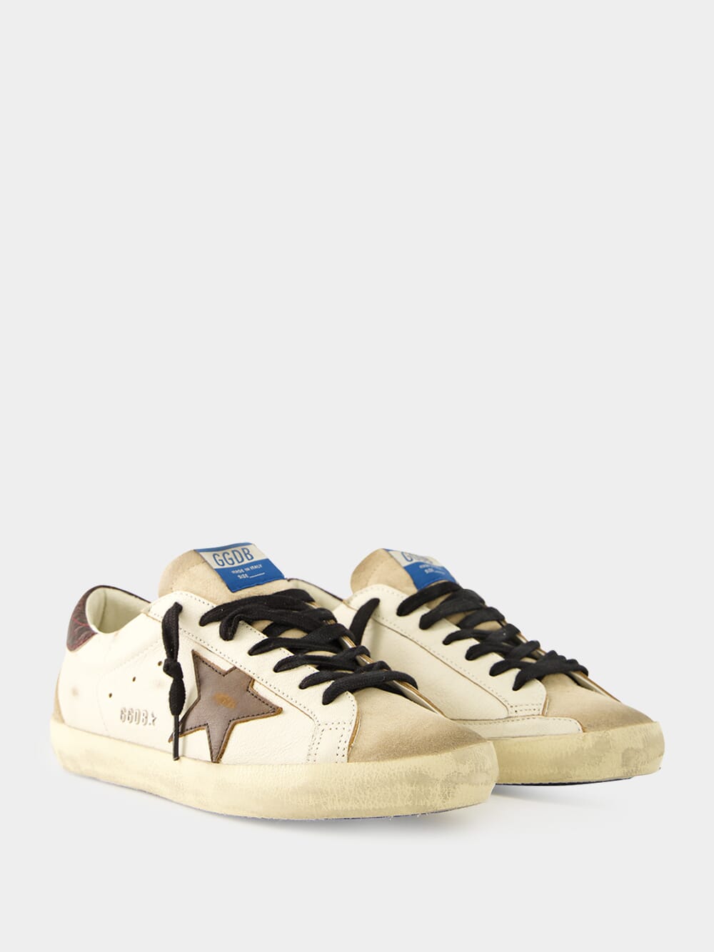 White Beige Brown Superstar Sneakers