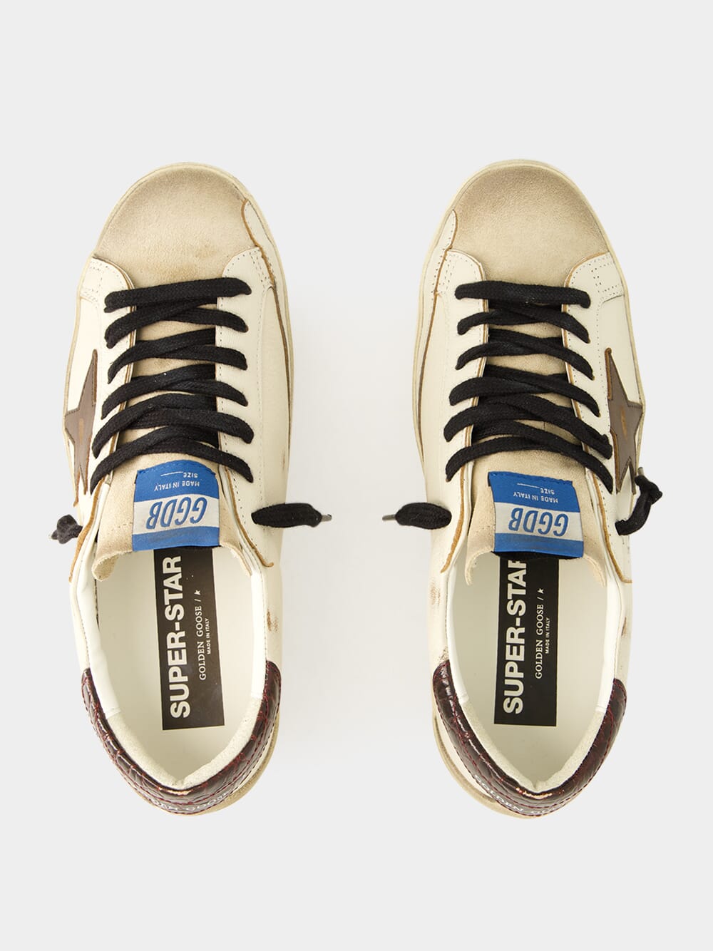 White Beige Brown Superstar Sneakers