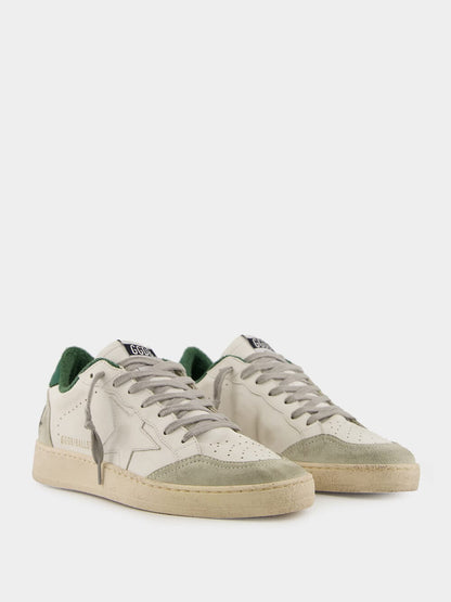 White and Green Ballstar Sneakers with Matt Heel