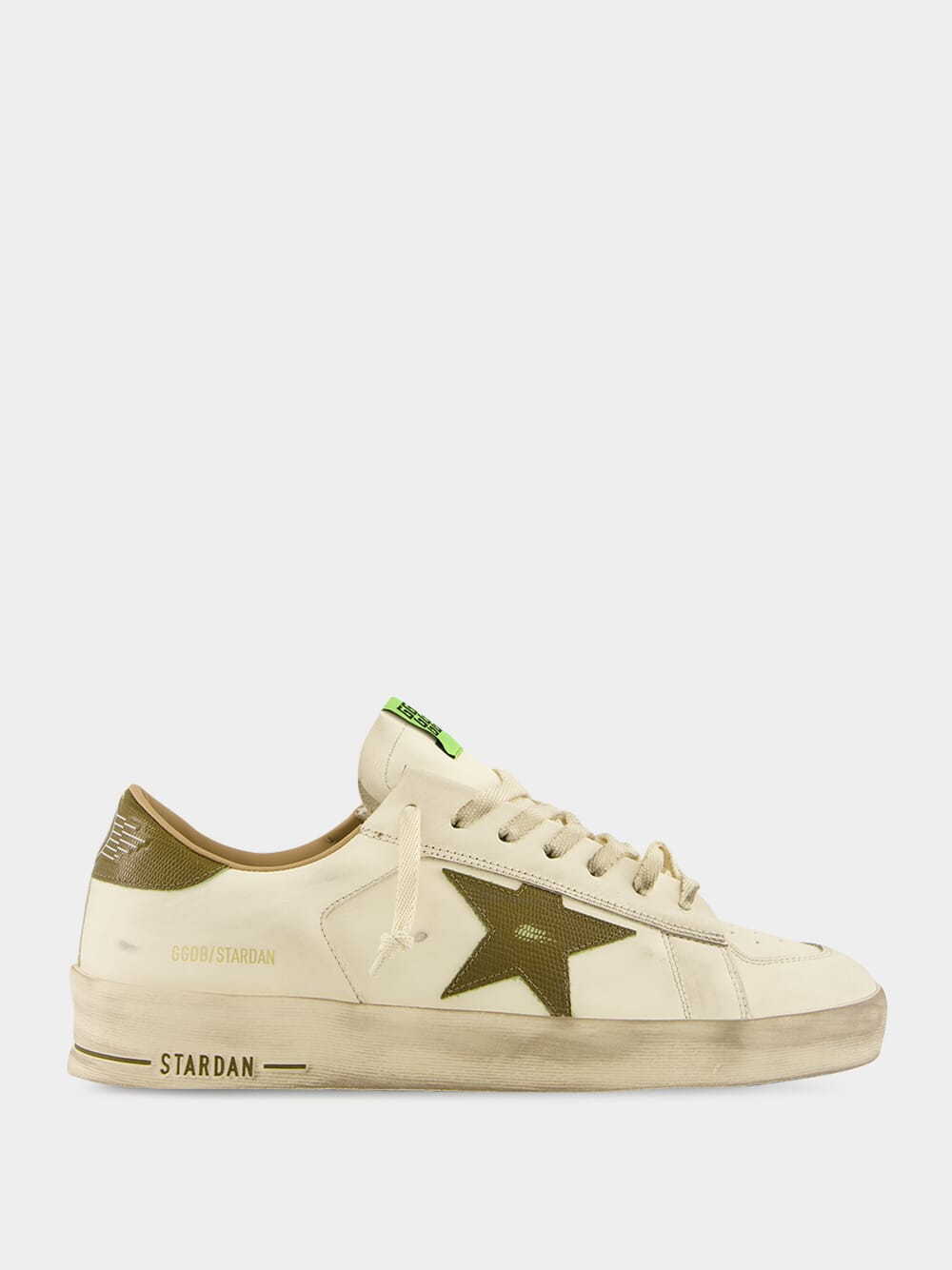 White Stardan Sneakers with Green Snake Star