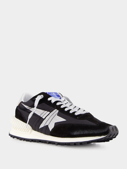 Marathon Sneakers With Black Ripstop Nylon Upper And Silver Star