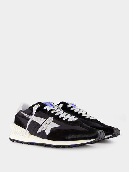 Marathon Sneakers With Black Ripstop Nylon Upper And Silver Star