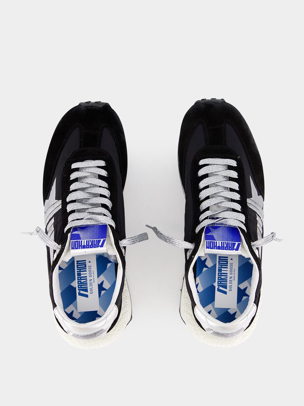 Marathon Sneakers With Black Ripstop Nylon Upper And Silver Star