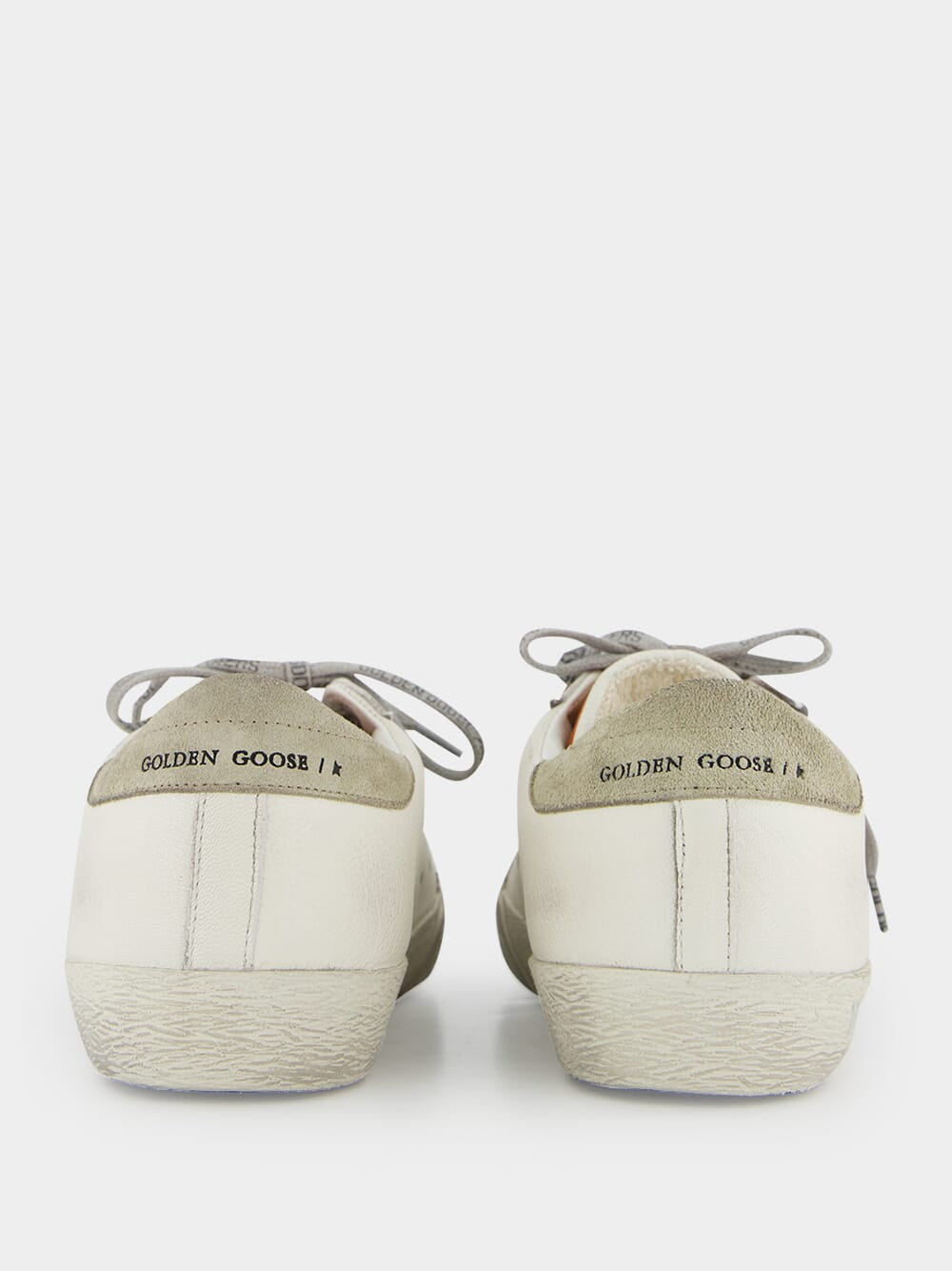 White and Orange Superstar Sneakers with Suede Heel