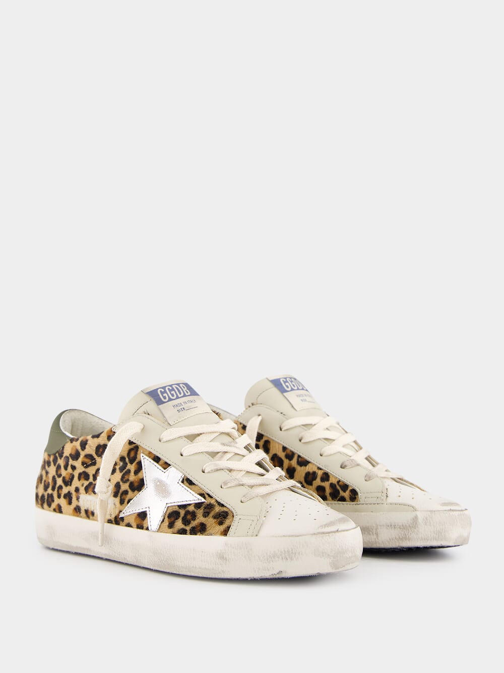 Super-Star Classic Sneakers with Horsy Leather and Laminated Star