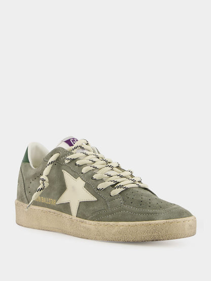 Green Ballstar Suede and Leather Star Sneakers