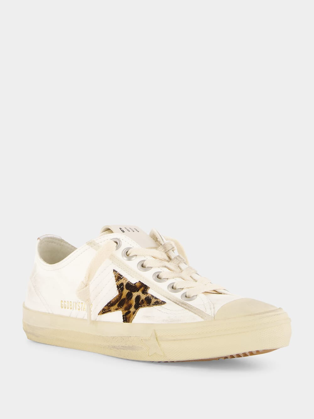 White V-Star LTD Sneakers with Pony Skin Star