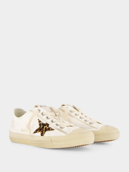 White V-Star LTD Sneakers with Pony Skin Star