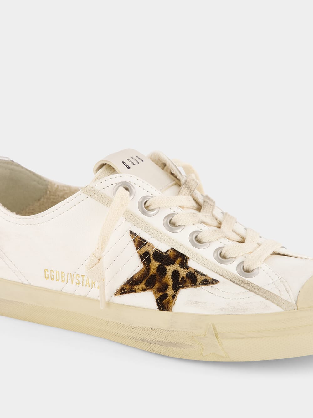 White V-Star LTD Sneakers with Pony Skin Star