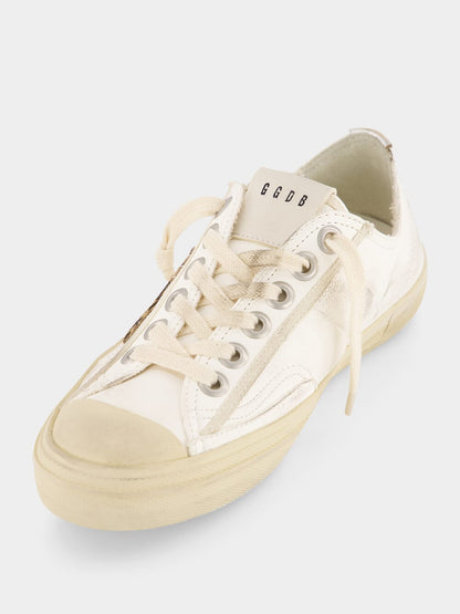 White V-Star LTD Sneakers with Pony Skin Star