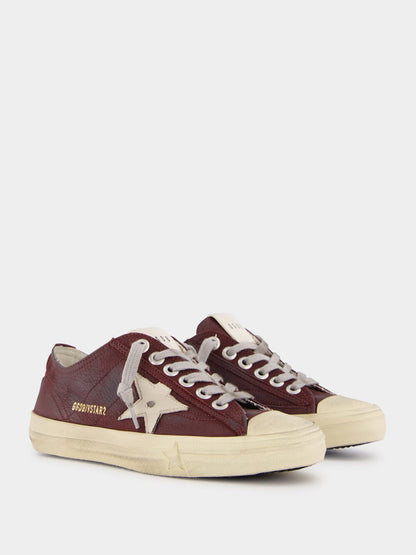 Red Wine V-Star 2 Sneakers With Cream Star
