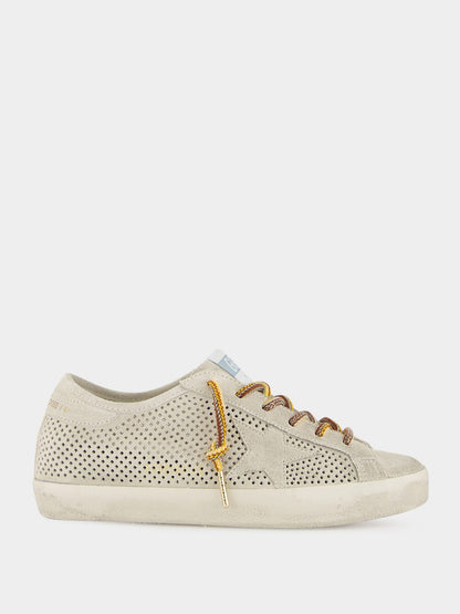 Super-Star Perforated Suede Sneakers in Grey