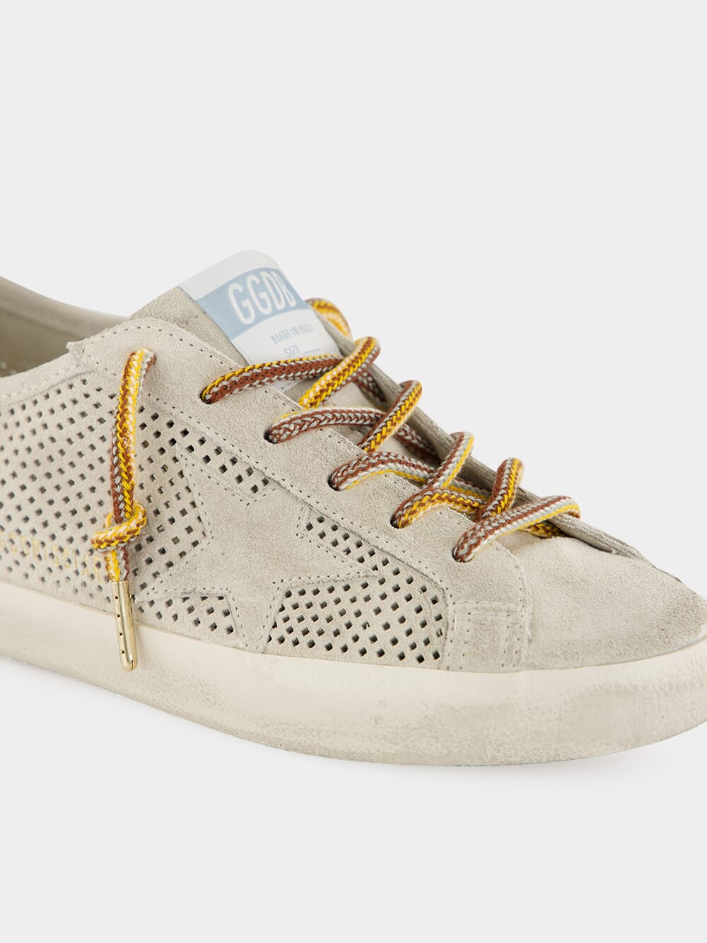 Super-Star Perforated Suede Sneakers in Grey